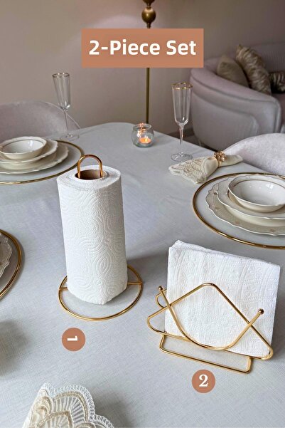 Edora Home Σετ 2 τεμαχίων Γυαλιστερό χρυσό τριγωνικό σετ κουζίνας με θήκη για...
