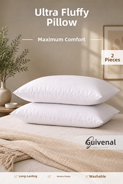 Güvenal Set de 2 perne pufoase umplute cu fibre de silicon |   800 g |   Ultr...
