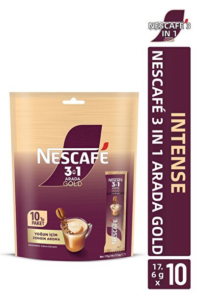 Nescafe نسكافيه 3 في 1 جولد إنتيند، عبوة متعددة تحتوي على 10 عبوات