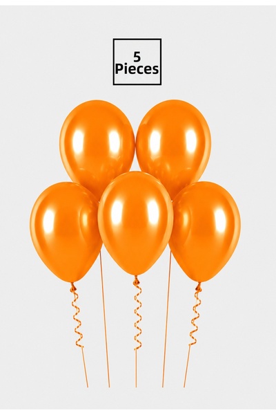 Balonsan Orange Metallic Balloon 5 Pieces