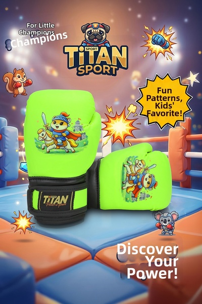 Titan Sport قفازات ملاكمة للأطفال موديل نيون ساراي جولد كات