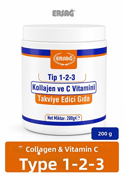 Ersağ Type 1-2-3 Collagen and Vitamin C Supplement Food 200 Gr