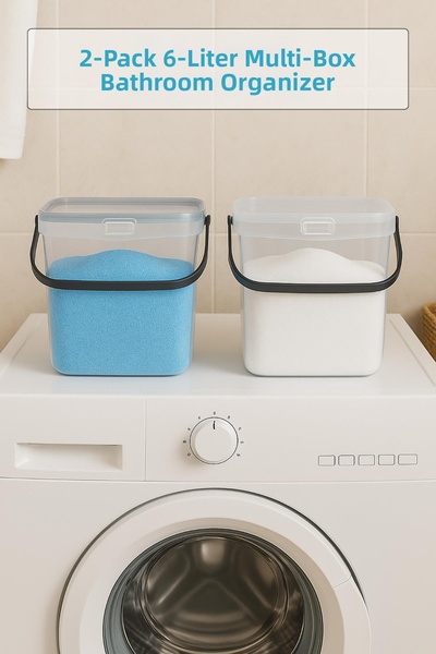 EASERA TİCARET 2-Piece Multibox Detergent Box & Bathroom Organizer & Storage ...