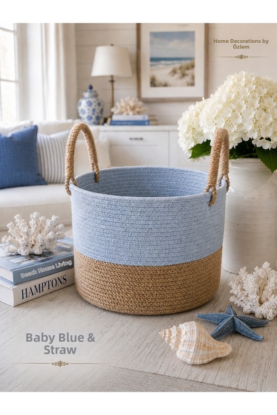 home decors by özlem Wicker Basket Organizer Storage Box Handmade