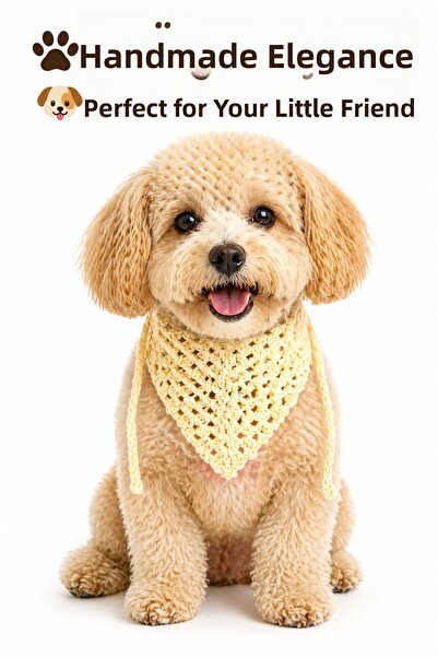 NEHOLİA Dog Combination Bandana, Hand-Knitted, Tie-On Style, Stylish Pet Neck...