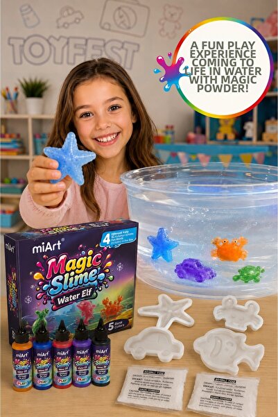 TOYFEST Magic Slime Water Elf Mixed Magic Slime Play Set 5 Colors 4 Molds Kid...