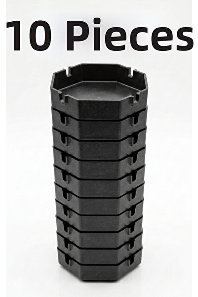 Emsal Grup Black Eco Ashtray 10 Pieces