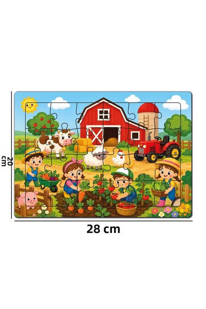 minİQ toys A Day at the Farm Wooden Puzzle (24 Pieces)
