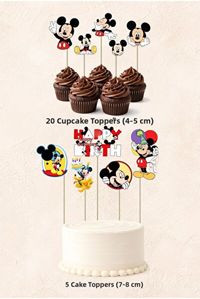 Sinek Kupası Tasarım Mickey Mouse Concept 5 Pieces Cake Decoration 20 Pieces ...