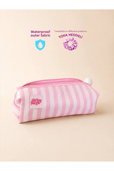 girlsybags حافظة أقلام مدرسية بسحاب، مقاومة للسوائل وقابلة للغسل، بتصميم خطوط...