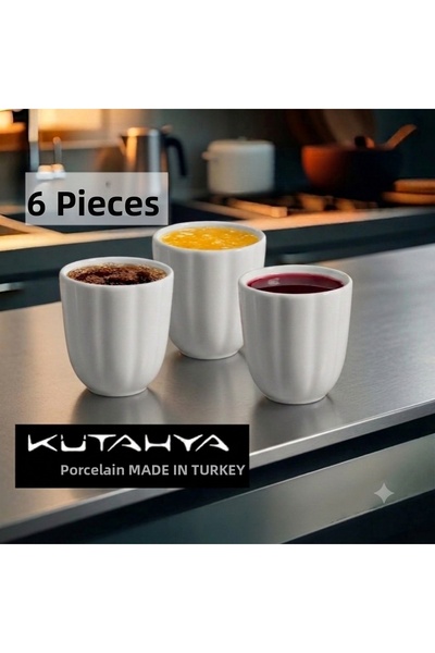 Kütahya Porselen Boneluz 250 ml Mug Cup, Handleless Porcelain Soft Drink, Jui...