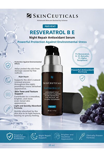 SkinCeuticals Resveratrol B E 30 ml Anti-Aging and Skin Renewing Vitamin E Su...