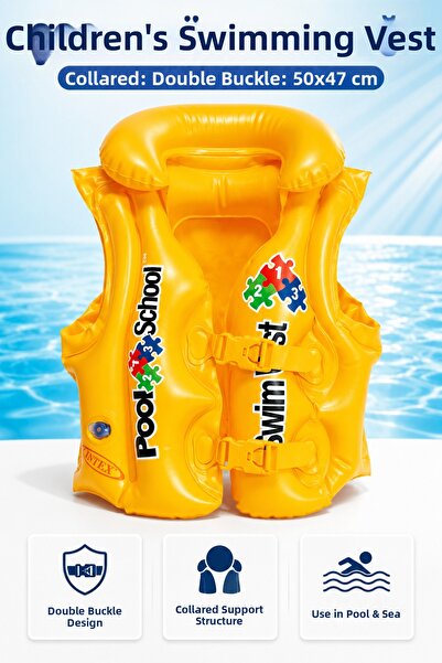 YILDIRIM OYUNCAK Children's Inflatable Swimming Vest 50×47 cm 3–6 Years Old –...