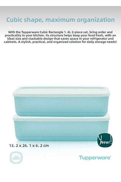 Tupperware Cubic Rectangular 1.4 Liter 2-Piece Set