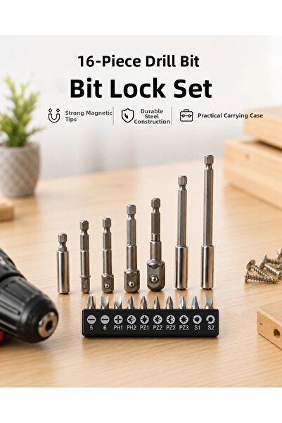 ARMÜZ Metal Body 16-Piece Bit Set Multi-Purpose Screwdriver Bits