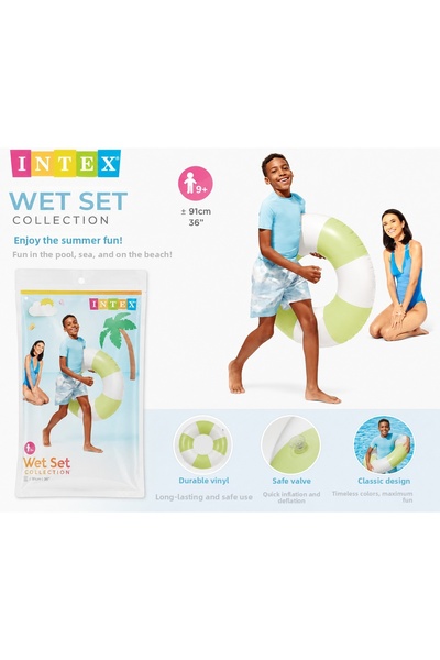 Prlk toys مجموعة Intex Wet Set - عوامة سباحة قابلة للنفخ مقاس 91 سم - عوامة س...