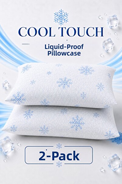 Dream Time 2 Pieces of Cool Cool Premium Liquid-Proof Fitted Pillow Mattress ...