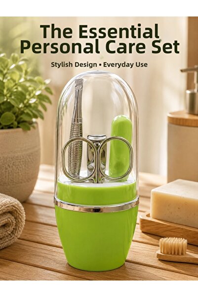 Epilons Portable Green Manicure Set Encapsulated Personal Care Bag