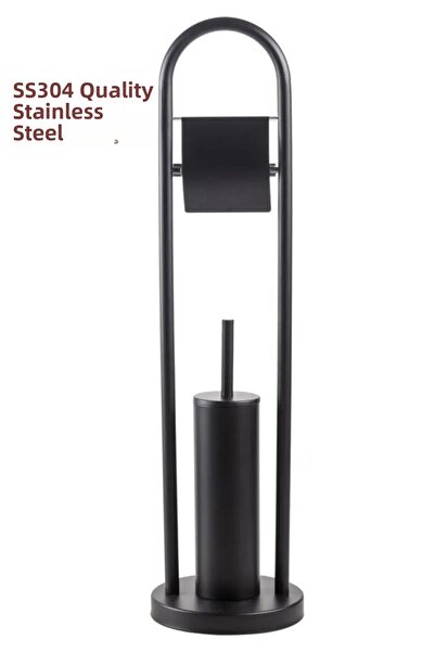 Filia Yapı Steel Leg Set U Pipe Toilet Paper Holder Toilet Brush Black Ss304 ...