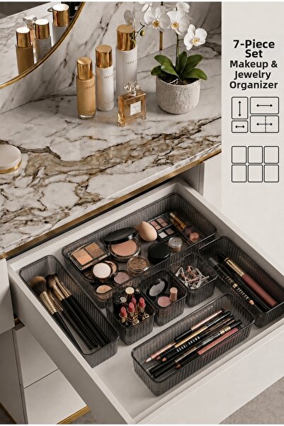 VİGENTİNO 7-Piece Modular Makeup Set - Makeup Organizer for Inside the Drawer