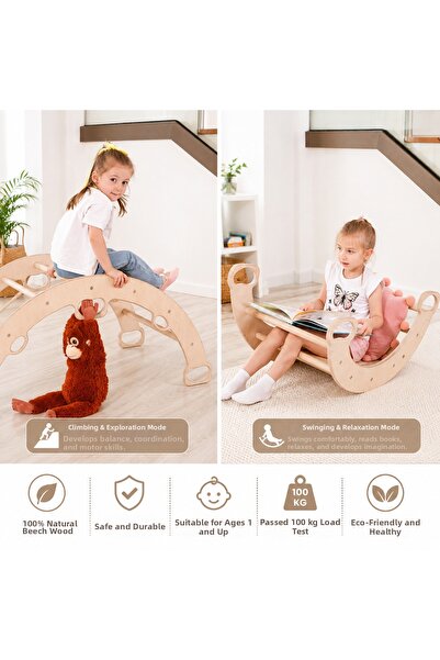 MONTETOYS لعبة التسلق الخشبية المتأرجحة من مونتيسوري بيكلر |   نشاط الأطفال و...