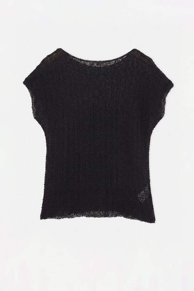 Trendyol Collection Black Summer Special Yarn Cotton Knitwear Blouse Twoss26B...