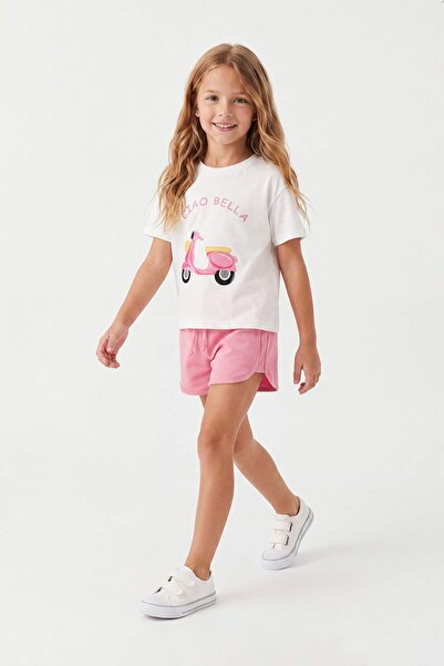TRENDYOLKIDS Ružičasti prugasti pleteni donji i gornji set TKDSS26AU00125