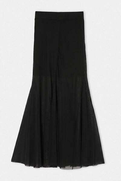 Drop by TrendyolMilla Crna duga suknja od tila sa crnim linijama TDRSS26ET00077