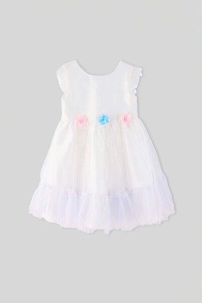 TRENDYOLKIDS White Maxi Plain Woven Dress Tkdss26El00058