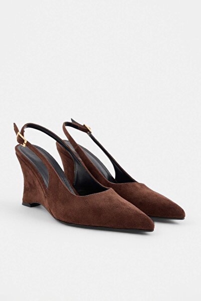 TRENDYOL SHOES Brown Suede 8.5 cm Women's Classic Heeled Shoes Takaw27To00002