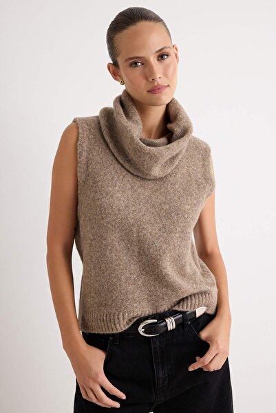 Trendyol Collection Mink High Collar Regular Knit Sweater Twoaw27Sv00006