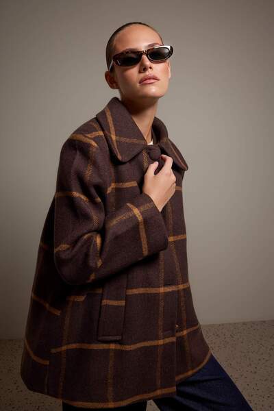 Trendyol Collection Brown Relaxed Coat Twoaw27Kb00030