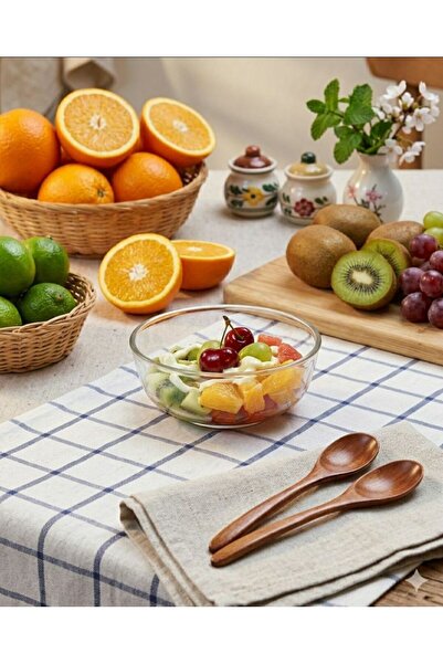 Lora Bianca Ecol Large Size Glass Salad Bowl - 21 cm