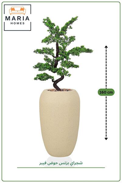 MARIA HOMES Artificial Bonsai Tree 160CM with Beige Speckled Fiber Pot | Larg...