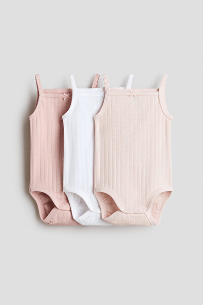 H&M 3'lü Kolsuz Body