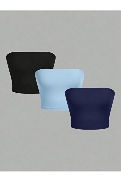 Olyssia Γυναικείο Crop Top Στράπλες Μπουζέτες 3 τεμαχίων / Ελαστική και κομψή...