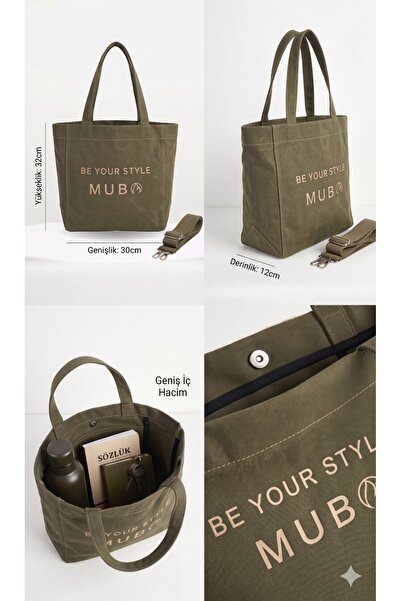 MUBO M45 Column Snap Closure Canvas Fabric Daily Women's Shoulder Bag