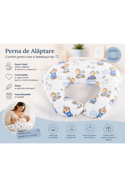 OEM Pernă pentru alăptare cu husă de bumbac Bee Friends