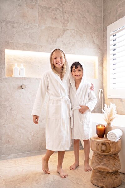Ender Home رداء حمام بغطاء للرأس من CottonVerse للشباب والأطفال – 100% قطن، ل...