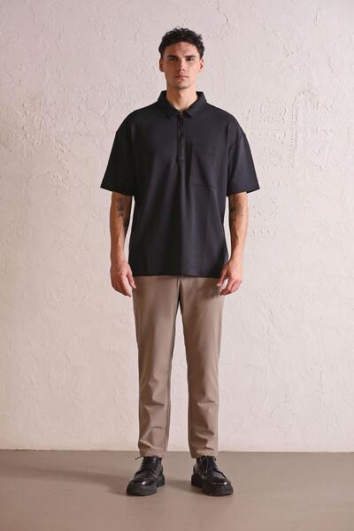 GMG FIRENZE Polo Neck Men's T-Shirt with Zipper Pockets