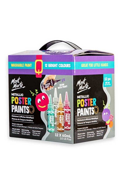 Mont Marte Metalik Poster Boya Seti 12 Adet x 60ml