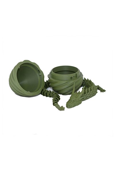 Sani Figurină, Dragon în Ou Spiral 90 x 120 mm, Verde Închis