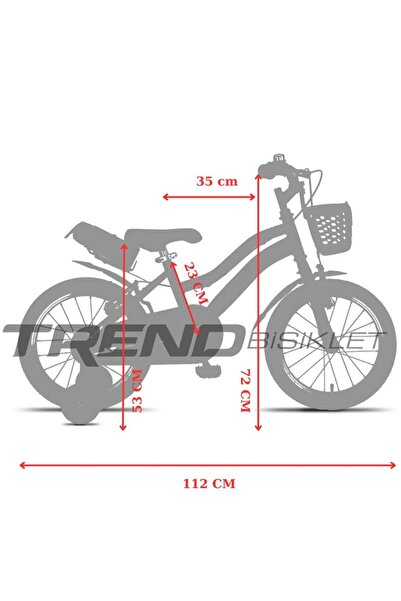 Trendbisiklet Retro Classic 16 Jant Hasır Sepetli Çocuk Bisikleti (4-6 Yaş) Pembe