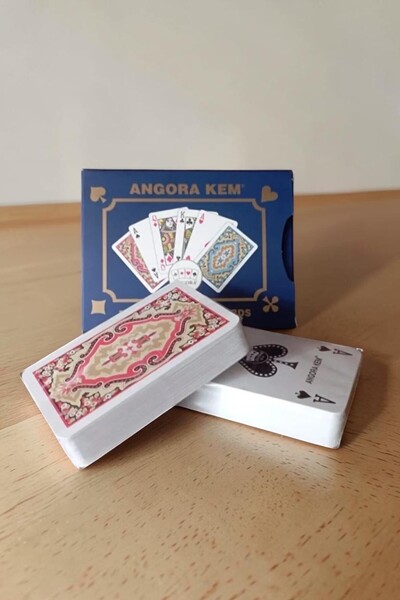 Angora Plastik Iskambil Oyun Kağıdı Briç Kartı Çift Deste - Plastic Playing C...