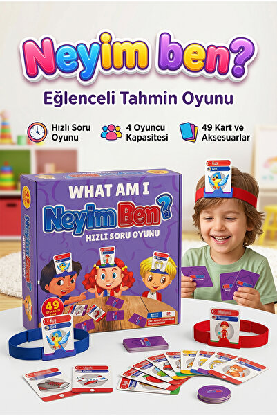 Tıfıl Toys Ben Neyim?! Türkçe-İngilizce 49 Kartlı Eğlenceli 4 Kişilik Eğitici...