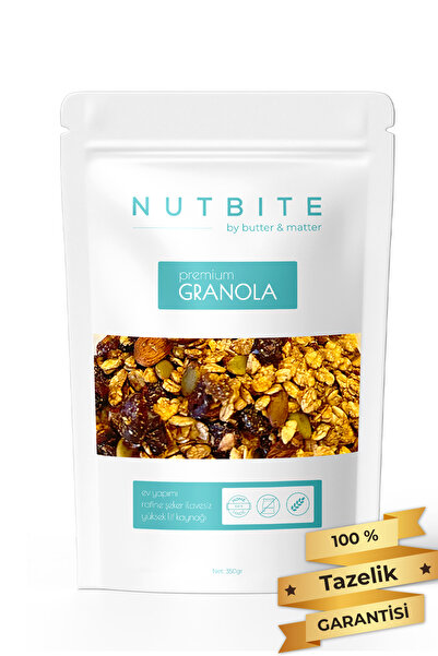 NUTBITE Ev Yapımı Premium Granola 350gr - İlave Şekersiz - Turna Yemişli - Gu...