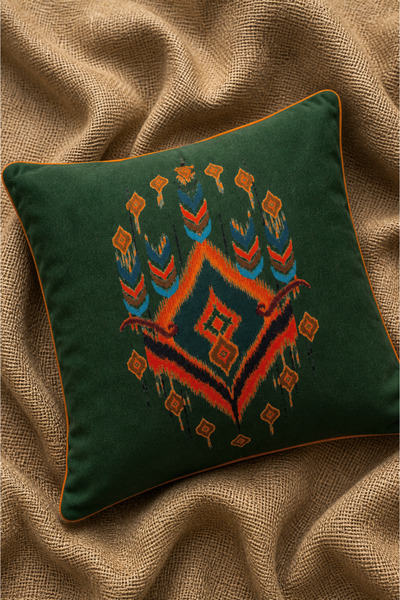Alacastore Throw Pillow Cover Square Green Tie-Dye Pattern Ethnic Bohemian Cl...