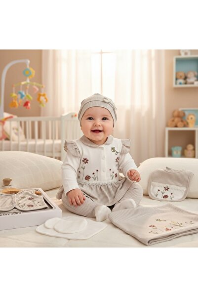 MİLAYS LİFE HOME COLLECTİON طقم زي للأطفال الرضع من 0-3 أشهر مصنوع من القطن ا...