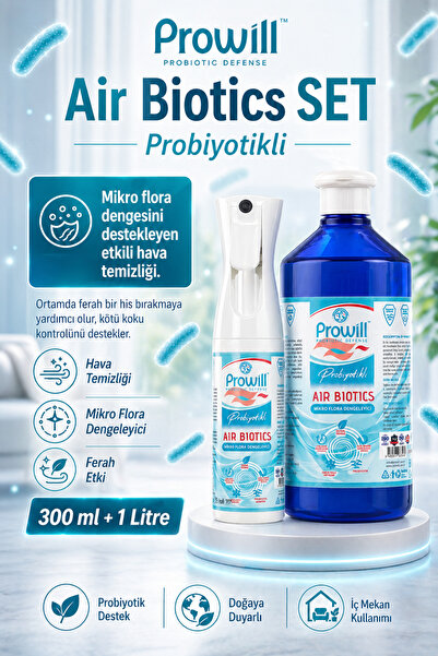 PROWİLL Air Biotics Koku Giderici Sprey Seti (300 ml + 1 L) | Avantajlı Paket
