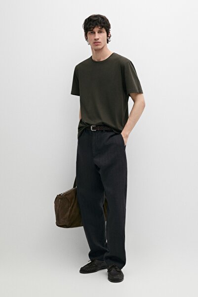 Massimo Dutti Omuz detaylı %100 pamuklu t-shirt